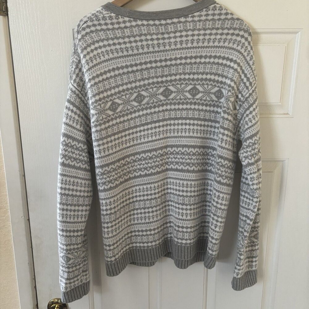 Gap Womens Fair Isle Cardigan Sweater Size‎ Large V Neck Christmas Holiday Hygge - Picture 8 of 12